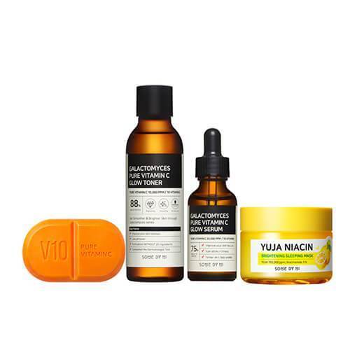 Full Whitening Skin Care Set (v10 Soap + Galactomyces Toner + Serum + Yuja Niacin Sleeping Mask)