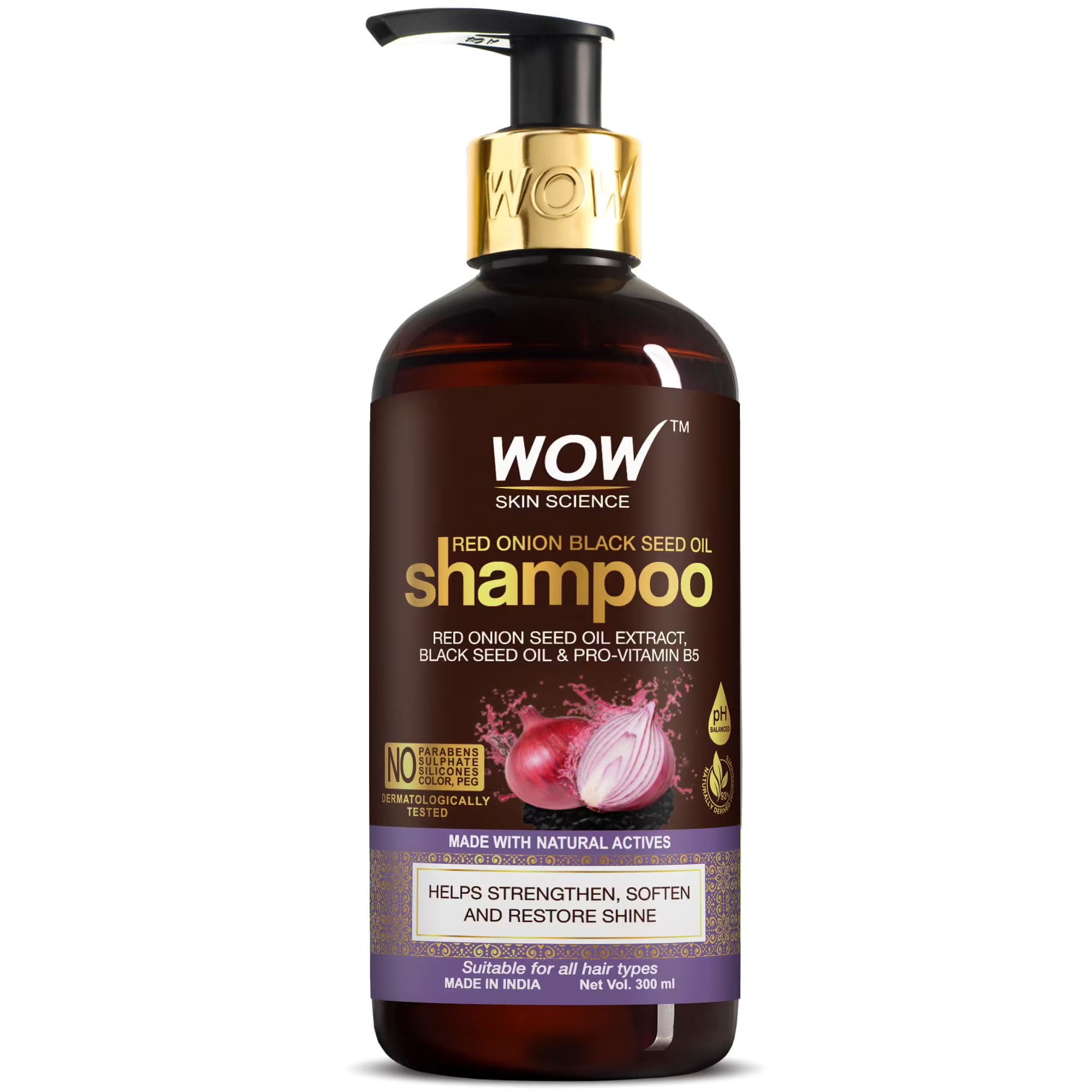 Wow Skin Science Red Onion Black Seed Oil Shampoo (300ml)