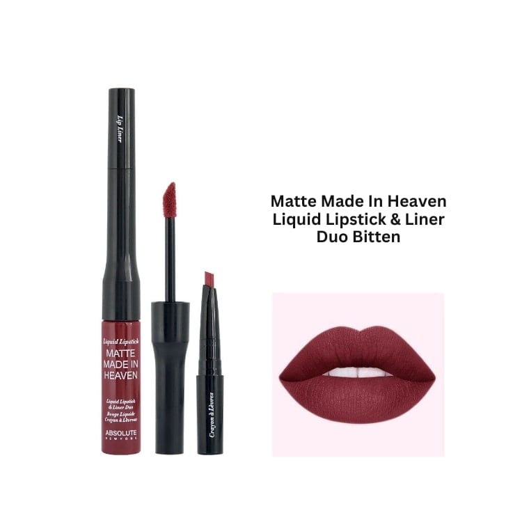 Absolute New York Matte Made In Heaven Liquid Lipstick & Liner Duo #Bitten (4.2gm)