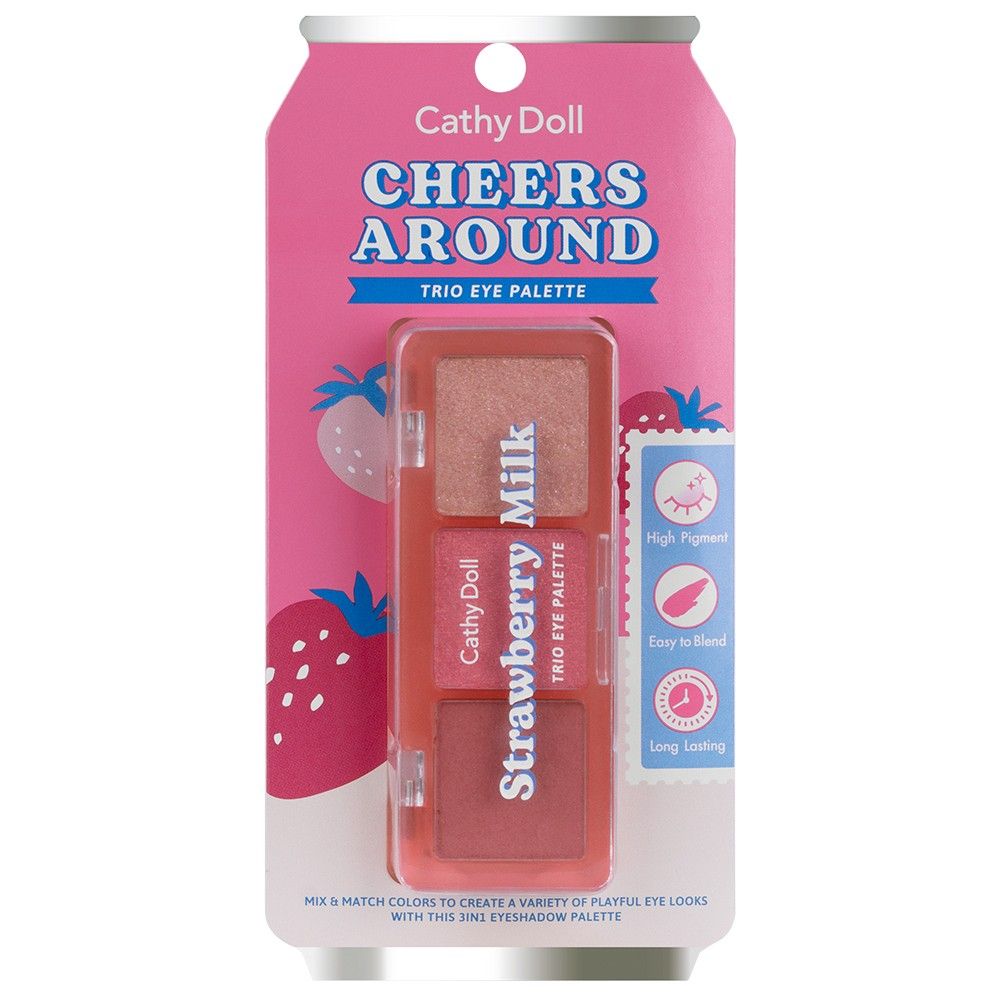 Cathy Doll Cheers Around Trio Eye Palette # 02Strawberry Milk-3 colour(2gm)