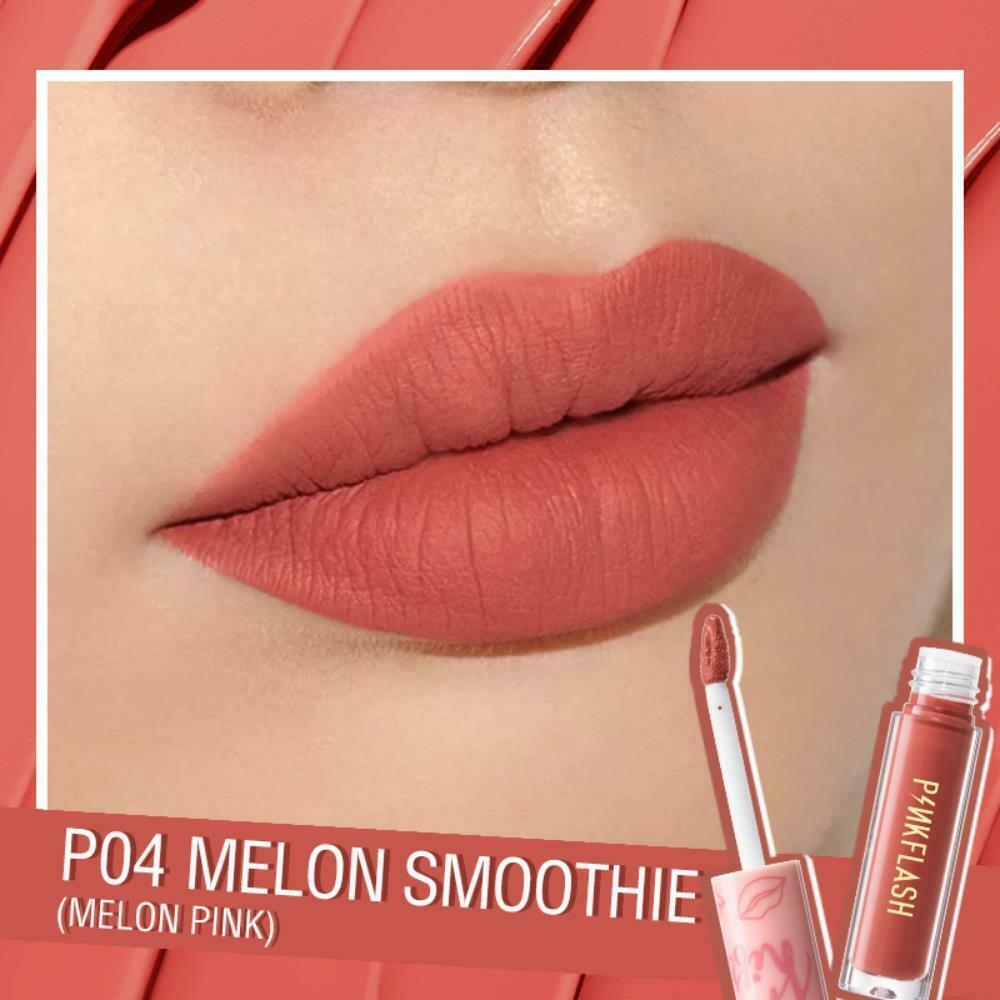 Pink Flash L01 Melting Matte Waterproof Lipcream #P04 Melon Pink (2.5ml)