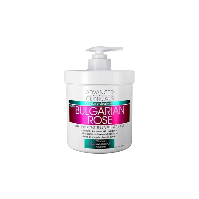 Advanced Clinicals  Bulgarian Rose Anti Aging Rescue  Cream (454gm)