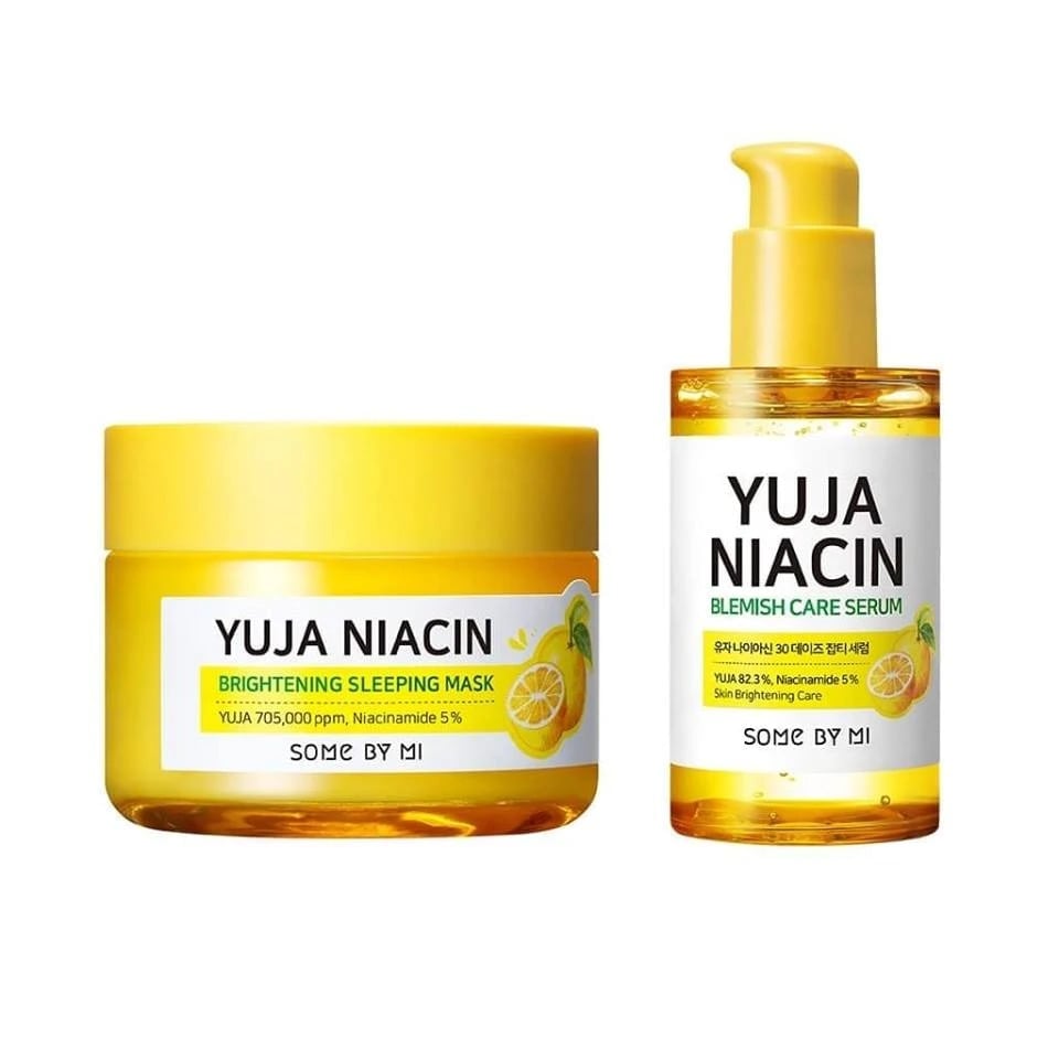 Some By Mi Yuja Niacin Brightening Sleeping Mask + Brightening Serum Set