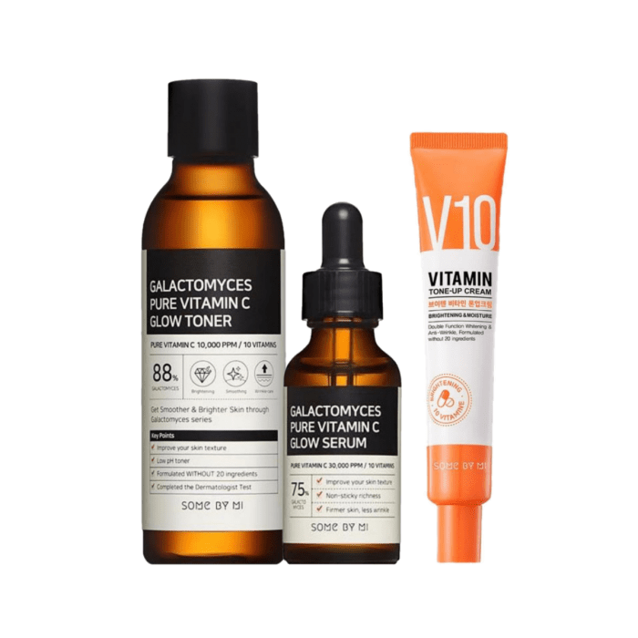 Some By Mi  vitamin C Bundle Set - Galactomyces Toner + Galactomyces Serum + V10 Cream