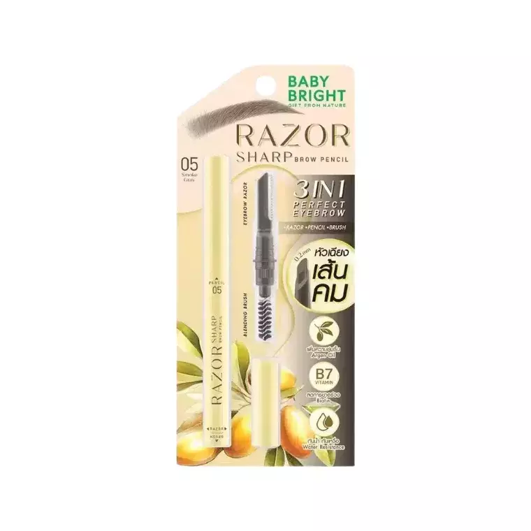 Baby Bright Razor Sharp Brow Pencil #05 Smoke Gray (0.15gm)
