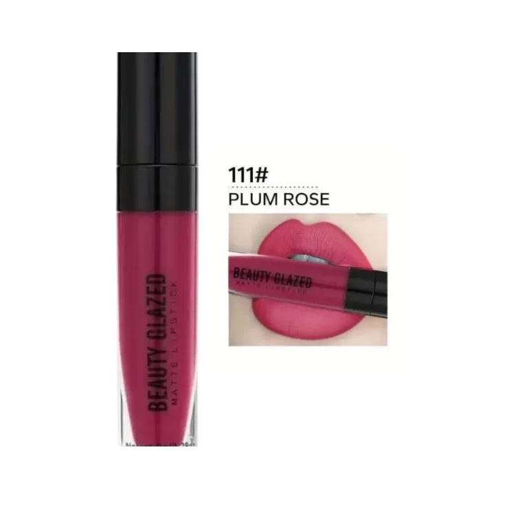 Beauty Glazed Silky Smoothness Matte Lipstick #111 Plum Rose (8gm)