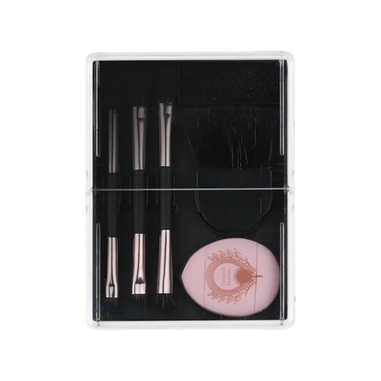 Blink Double Head Makeup Brush Set with Powder Puff Concealers #Black (8pcs)