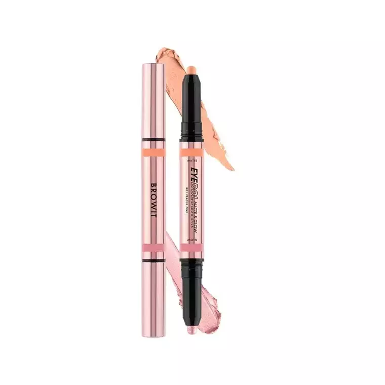 Browit Eyedol Matte And Glow Shadow Stick #01 Peachy Pink (0.5gm+0.5gm)