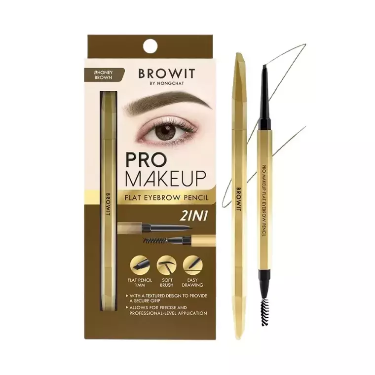 Browit Pro Makeup Flat Eyebrow Pencil #Honey Brown (0.08gm)