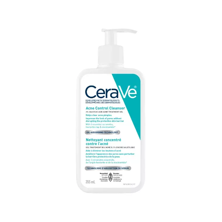 Cerave Acne Control Cleanser 2% Salicylic Acid Acne Treatment Gel (355ml)