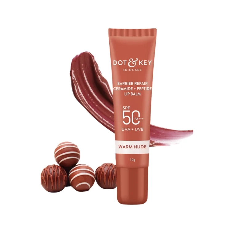 Dot & Key SPF50 Ceramide & Peptide Barrier Repair Lip Balm #Warm Nude (10gm)