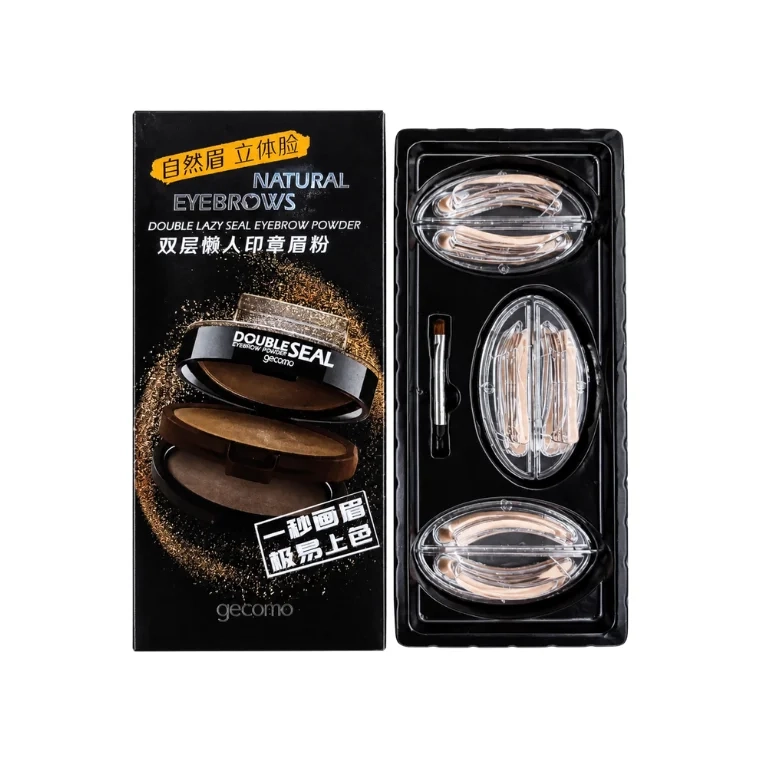 Gecomo Double-Layer Lazy Stamp Eyebrow Powder#03 Light Brown +Dark Gray (5.5gm)