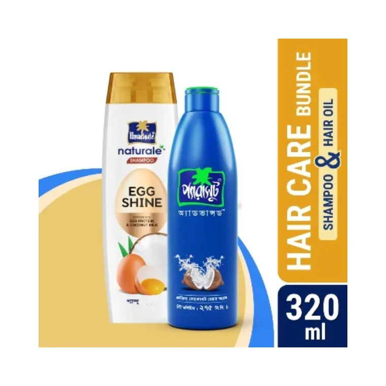 HAIR CARE BUNDLE - Parachute Naturale Shampoo Egg Shine (320ml) & Aloe Vera Enriched Coconut Hair Oil (250ml)