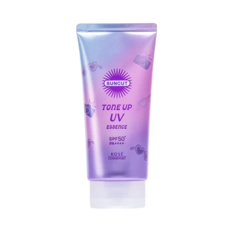 Kose Suncut Tone Up UV Essence Sunscreen SPF50+ PA++++ #Rose Pink (80gm)