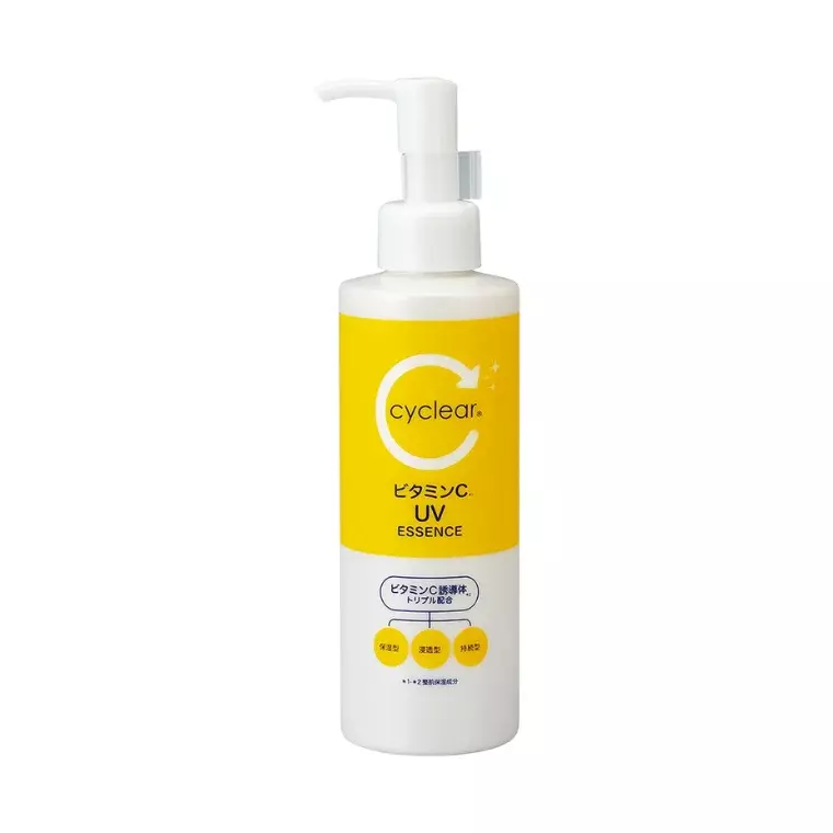 Kumano Yushi Cyclear Vitamin C Light Up UV Essence Pump 180ml