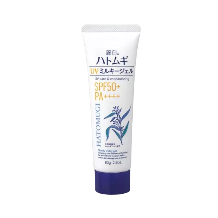Kumano Yushi Reihaku Hatomugi The UV Milky Gel SPF50+ PA++++ Sunscreen (80gm)