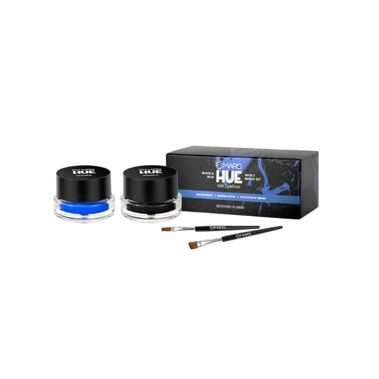 Mars Cosmetics 2-In-1 Hue Gel Eyeliner With 2 Brush Set #01 (6gm)