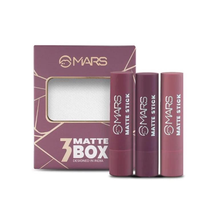 Mars Cosmetics Matte Box Set of 3 Lipsticks #03 Plum (20gm)