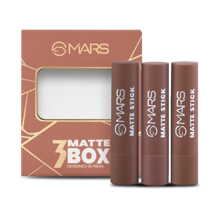 Mars Cosmetics Matte Box Set of 3 Lipsticks #04 Brown (20gm)