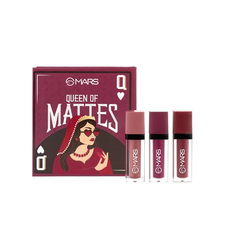 Mars Cosmetics Queen of Mattes Liquid Lipsticks Box Set #02 Plums & Maroons (13.5ml)