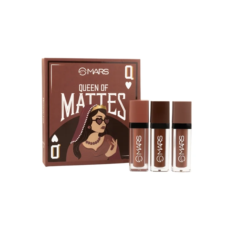 Mars Cosmetics Queen of Mattes Liquid Lipsticks Box Set #04 Brown (13.5ml)