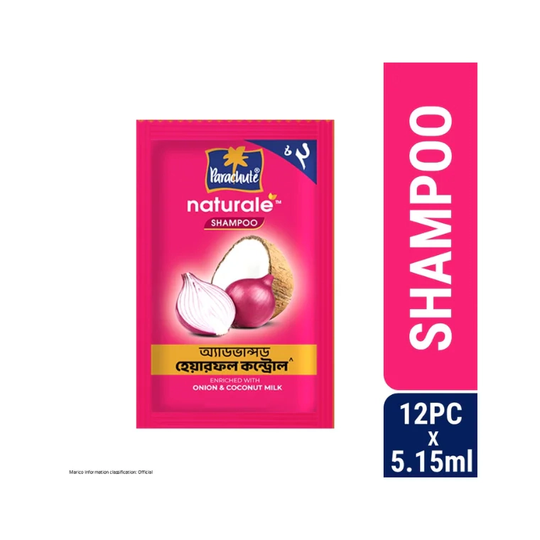 Parachute Naturale Onion Advanced Hair Fall Control Shampoo (5.15ml X 12 pcs)