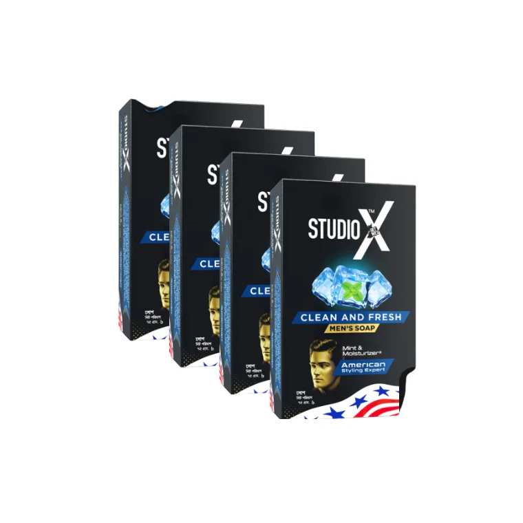 Studio X Clean & Fresh Soap For Men Combo Pack (75gm x 4)