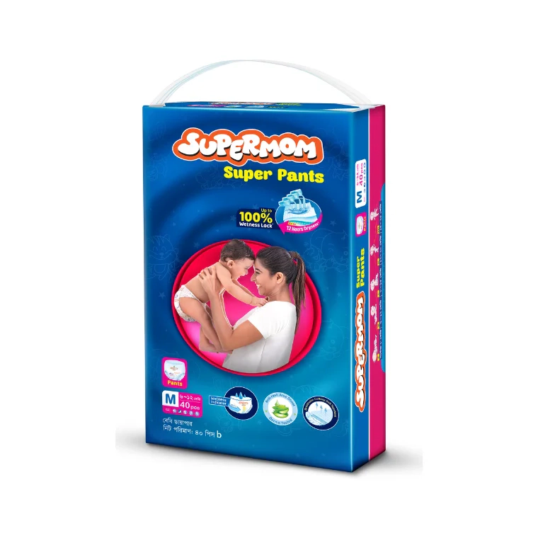Supermon Baby Pant Diaper Medium (6-12) Kg (40pcs) Super Saver Pack