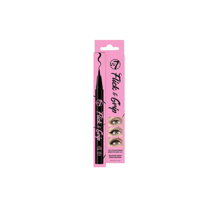 W7 Flick & Grip 2-In-1 Adhesive Eyeliner Pen - Black