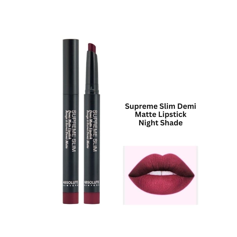 Absolute New York Supreme Slim Demi Matte Lipstick #Night Shade (1.3gm)